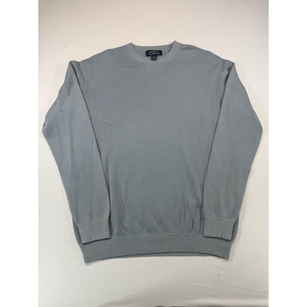 Indigo Palms Co Cotton Knit Crewneck Sweater Gray Blue Mens XL